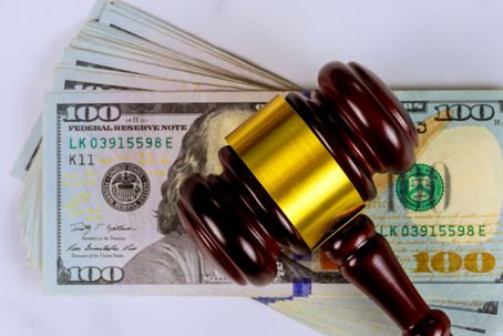 gavel and money